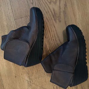 Fly London Brown Leader Booties 7.5